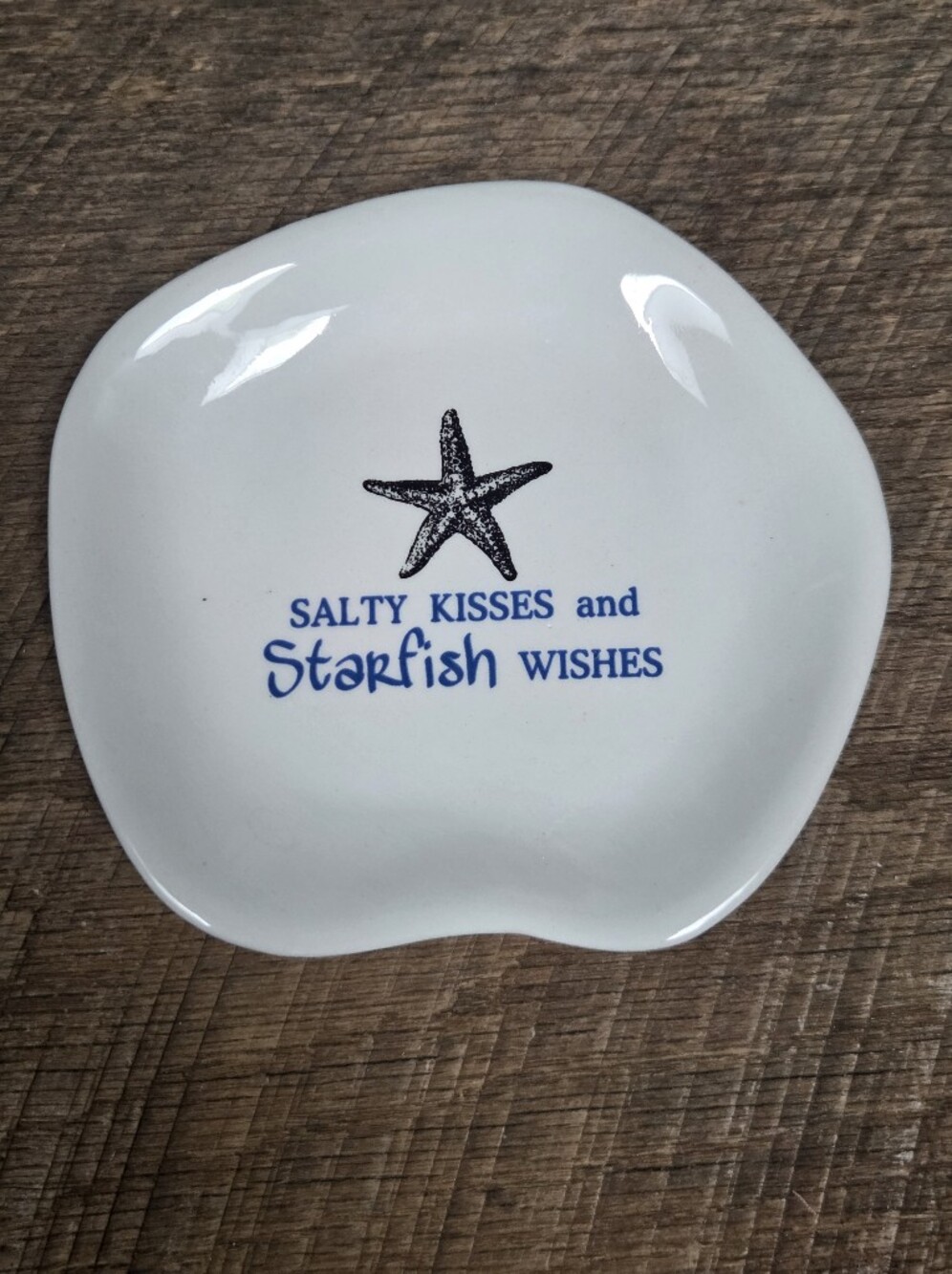 Chesapeake Bay White Ceramic Starfish Accent Trinket Dish or Coastal Butter Pat